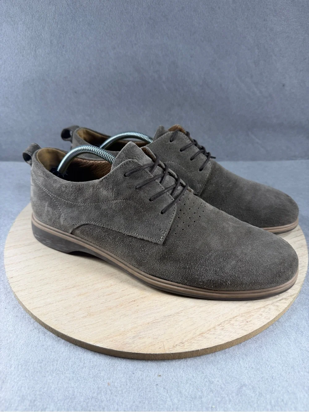 Amberjack The Original Slate Grey Suede Hybrid Derby Dress Shoes Size 11 M